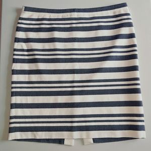 J. Crew Navy Cream Dress Pencil Skirt- Women 14